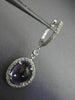 ESTATE 3.82CT DIAMOND & AAA AMETHYST 14K WHITE GOLD HALO ETOILE HANGING EARRINGS