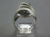 EXTRA LARGE 4.40CT WHITE & BLACK DIAMOND 14KT WHITE GOLD 3D CRISS CROSS FUN RING