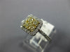 ESTATE .55CT WHITE & FANCY YELLOW DIAMOND 14K WHITE GOLD CLUSTER FRIENDSHIP RING