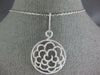 ESTATE LARGE 1.76CT DIAMOND 18KT WHITE GOLD 3D OPEN FILIGREE FLOWER LOVE PENDANT