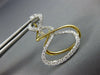 LARGE .63CT DIAMOND 18K 2 TONE GOLD MULTI ROW INFINITY OVAL FUN HANGING EARRINGS