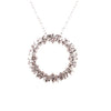 1.07CT DIAMOND 18KT WHITE GOLD ROUND & BAGUETTE CLUSTER CIRCLE OF LIFE PENDANT