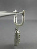 ESTATE 2.07CT DIAMOND 14K WHITE GOLD RECTANGULAR HUGGIE HANGING CLUSTER EARRINGS