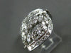 ANTIQUE WIDE .64CT ROUND OLD MINE DIAMOND 14KT WHITE GOLD OPEN FANCY RING #19541
