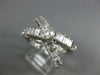 LARGE 2.10CT DIAMOND 14K WHITE GOLD ROUND & BAGUETTE CRISS CROSS ENGAGEMENT RING