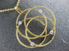 ESTATE LARGE .22CT DIAMOND 18KT 2 TONE GOLD CIRCULAR FLOWER ETOILE MESH PENDANT