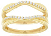 0.20CT DIAMOND 14KT YELLOW GOLD 3D CLASSIC V INSERT WEDDING ANNIVERSARY RING