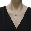 .51CT WHITE & BLACK DIAMOND 18KT WHITE GOLD CIRCULAR FILIGREE FLOATING PENDANT