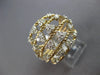 ESTATE LARGE .85CT DIAMOND 14KT YELLOW GOLD MULTI ROW TRIANGULAR FLOWER FUN RING