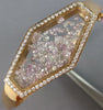 LARGE 3.06CT DIAMOND 18KT ROSE GOLD 3D HEXAGON FLOATING FUN CUFF BANGLE BRACELET