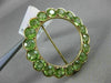 ANTIQUE LARGE 8.05CT AAA PERIDOT 14KT YELLOW GOLD 3D FLOWER CIRCULAR BROOCH PIN