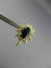 ESTATE 1.60CT DIAMOND & AAA SAPPHIRE 14K YELLOW GOLD FRENCH BACK EARRINGS #25277