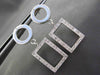 ESTATE .46CT DIAMOND 14KT WHITE GOLD 3D CIRCLE & RECTANGULAR HANGING EARRINGS
