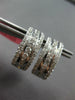 1.61CT DIAMOND 18KT WHITE GOLD 3D 3 ROW MULTI HEART HUGGIE HOOP HANGING EARRINGS