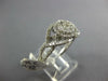 WIDE 1.0CT DIAMOND 14KT WHITE GOLD 3D HALO FLOWER DOUBLE HEART ANNIVERSARY RING