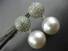 ESTATE LARGE 1.56CT DIAMOND & AAA SOUTH SEA PEARL 18K WHITE GOLD ETOILE EARRINGS