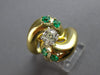 EXTRA LARGE 1.15CT DIAMOND & AAA EMERALD 18K YELLOW GOLD ENGAGEMENT RING #28010