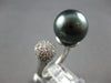 LARGE .78CT DIAMOND & AAA TAHITAIN PEARL 18KT WHITE GOLD CLASSIC DOME SHAPE RING