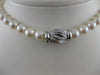 ANTIQUE DIAMOND 7.5MM SOUTH SEA PEARL 18KT WHITE GOLD 18" NECKLACE F/G VVS #1457