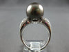 ESTATE .29CT DIAMOND & AAA TAHITIAN PEARL 14KT WHITE GOLD 3 ROW PAVE LOVE RING