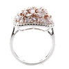 LARGE 2.97CT WHITE & PINK DIAMOND 18K WHITE & ROSE GOLD MULTI SHAPE CLUSTER RING