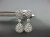 ESTATE .76CT DIAMOND 18KT WHITE GOLD 3D CLUSTER TEAR DROP ROUND HANGING EARRINGS
