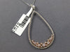 LARGE 1.21CT WHITE & PINK DIAMOND 18K WHITE ROSE GOLD TEAR DROP FLOATING PENDANT
