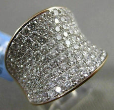 ESTATE MASSIVE 2.74CT DIAMOND 18KT YELLOW GOLD MULTI ROW 3D HEART FUN RING