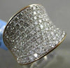ESTATE MASSIVE 2.74CT DIAMOND 18KT YELLOW GOLD MULTI ROW 3D HEART FUN RING