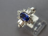 1.12CT DIAMOND & AAA TANZANITE 14K WHITE GOLD 3D OVAL & BAGUETTE ENGAGEMENT RING