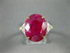 ANTIQUE LARGE 9.97CT DIAMOND & BURMESE RUBY 18KT GOLD & PLATINUM ENGAGEMENT RING