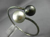LARGE 1CT BLACK DIAMOND & AAA PEARLS 18KT BLACK GOLD CRISS CROSS BANGLE BRACELET