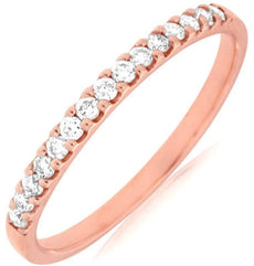 .25CT DIAMOND 14KT ROSE GOLD ROUND SHARE PRONG SEMI ETERNITY ANNIVERSARY RING