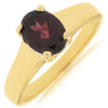 ESTATE 1.50CT AAA RHODOLITE 14KT YELLOW GOLD 3D CLASSIC OVAL SOLITAIRE LOVE RING
