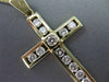 ESTATE LARGE 1.56CT DIAMOND 14KT YELLOW GOLD CHANNEL SET CROSS PENDANT #1610