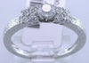 ESTATE .47CT DIAMOND 14KT WHITE GOLD 3D ROUND 9 STONE FILIGREE ENGAGEMENT RING