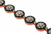 ESTATE WIDE 7.30CT WHITE & BLACK DIAMOND 14K ROSE GOLD 3D FLOWER TENNIS BRACELET