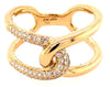 ESTATE .23CT DIAMOND 18KT YELLOW GOLD 3D CLASSIC LOVE KNOT FUN RING