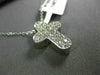 ANTIQUE .40CT ROUND DIAMOND 14KT WHITE GOLD CLASSIC FLOATING CROSS PENDANT #1894