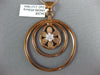 ESTATE LARGE .22CT DIAMOND 18KT ROSE GOLD 3D CIRCLE OF LIFE FLOWER FUN PENDANT
