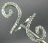 ESTATE LARGE .23CT DIAMOND 14KT WHITE GOLD 3D DOUBLE SWIRL FRIENDSHIP FUN RING