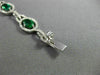 ESTATE WIDE 7.06CT DIAMOND & AAA EMERALD 14KT WHITE GOLD 3D HALO TENNIS BRACELET