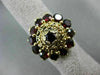 ANTIQUE LARGE 5CT AAA ROUND GARNET 14K YELLOW GOLD HANDCRAFTED FLOWER RING 21926