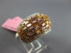 WIDE 2.14CT WHITE CANARY & PINK DIAMOND 18K WHITE & ROSE GOLD ANNIVERSARY RING