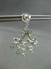 ANTIQUE 2.58CT DIAMOND 14KT WHITE GOLD HANGING FILIGREE CHANDELIER EARING #559
