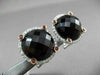 ESTATE 27.01CTW AAA SMOKY BLUE TOPAZ & DIAMOND 14KT WHITE GOLD CLIP ON EARRINGS