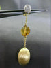 ESTATE .21CT DIAMOND & CITRINE 18KT TWO TONE GOLD 3D OVAL ROUND HAMMER EARRINGS