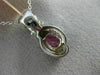 ESTATE .85CT DIAMOND & PINK SAPPHIRE 14KT WHITE GOLD SEMI BEZEL X LOVE PENDANT