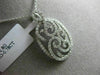 ESTATE LARGE .78CT DIAMOND 18K WHITE GOLD 3D OPEN OVAL FILIGREE FLOATING PENDANT