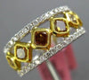 ESTATE WIDE 1.89CT WHITE & FANCY YELLOW DIAMOND 18K 2 TONE GOLD ANNIVERSARY RING